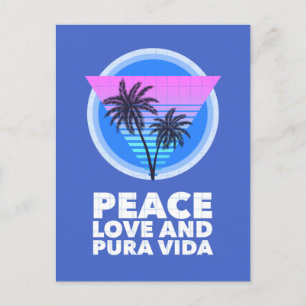 Costa Rica Peace Kärlek och Pura Vida Vykort