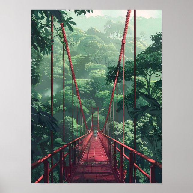 Costa Rica Print Costa Rica Illustration Rainfores Poster (Framsidan)