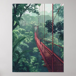 Costa Rica Print Costa Rica Illustration Rainfores Poster