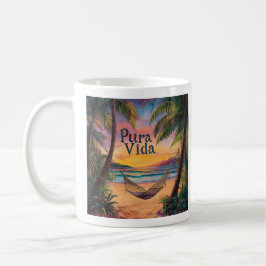 Costa Rica Pura Vida Beach Sunset och Hammock Coff Kaffemugg