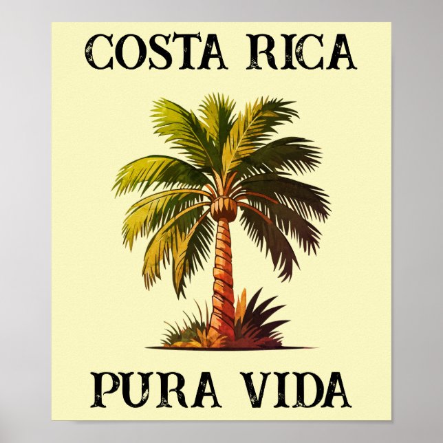 Costa Rica pura vida handflatan träd poster (Framsidan)