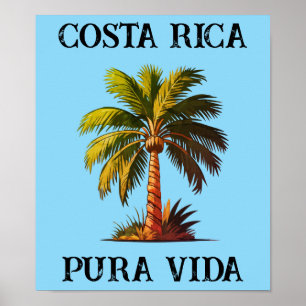 Costa Rica pura vida handflatan träd poster