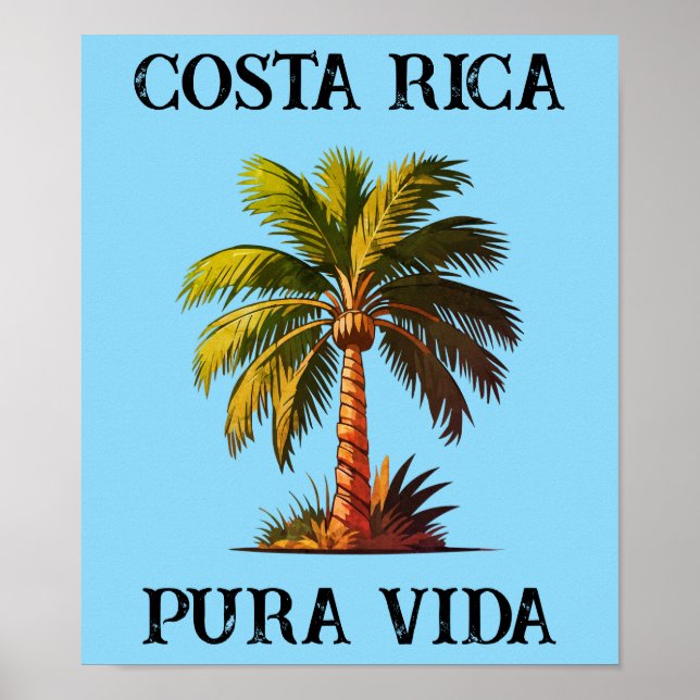 Costa Rica pura vida handflatan träd poster (Framsidan)