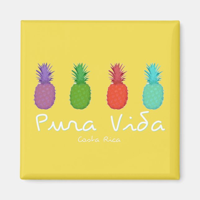 Costa Rica Pura Vida Pineapple Magnet (Framsidan)