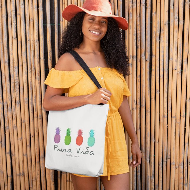 Costa Rica Pura Vida Pineapples Beach Bag Tygkasse (Costa Rica Pura Vida Pineapples Beach Bag)