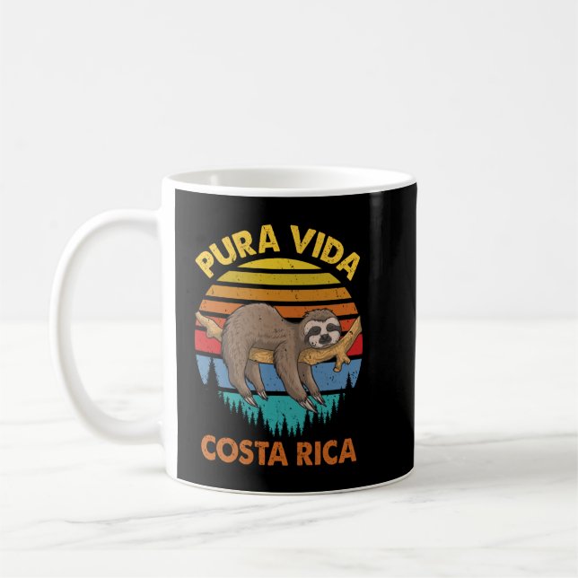 Costa Rica Pura Vida Sloth Kaffemugg (Vänster)