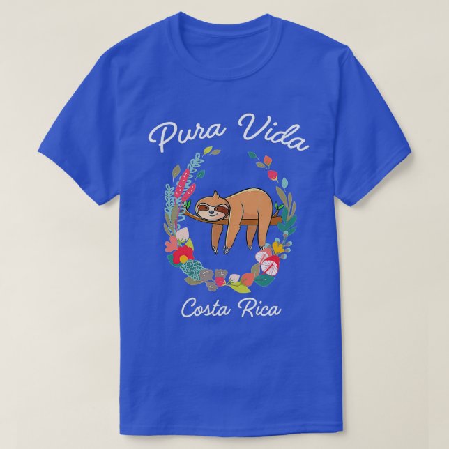 Costa Rica Pura Vida Sloth  T Shirt (Design framsida)