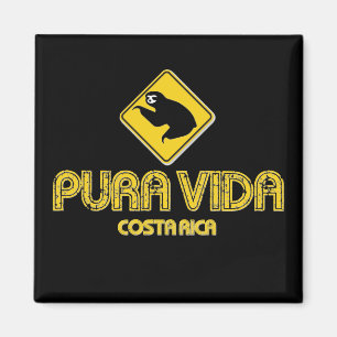 Costa Rica Pura Vida Slothkorsning Magnet