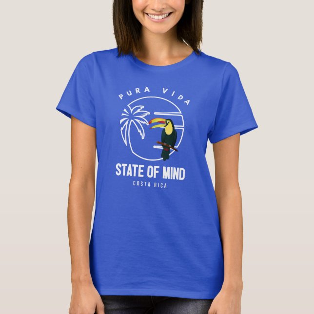 Costa Rica Pura Vida State of Mind Toucan  T Shirt (Framsida)