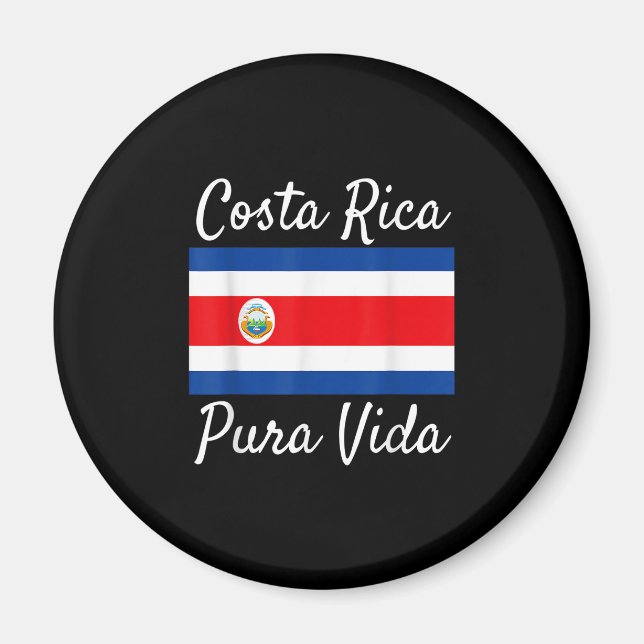 Costa Rica Pura Vida T-Shirt! Vackert nationellt F Magnet (Framsidan)