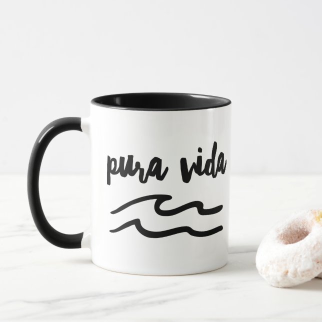 Costa Rica Pura Vida Wave Souvenir Mugg (Med munk)