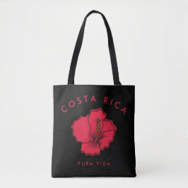 Costa Rica Red Hibiscus Beach Tote Tygkasse