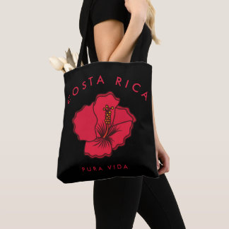 Costa Rica Red Hibiscus Beach Tote Tygkasse