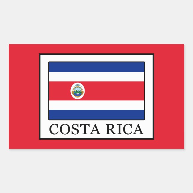 Costa Rica Rektangulärt Klistermärke (Framsida)