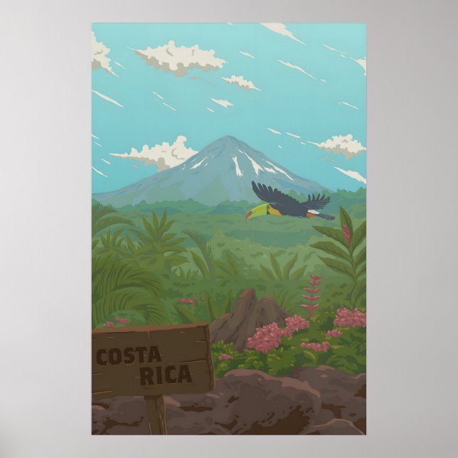 Costa Rica Resemålningaffisch Poster (Framsidan)