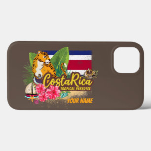 Costa Rica retro big cat vintage flagga Souvenir