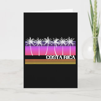 Costa Rica Retro Stil Strand Ö Vintage Solnedgång Kort