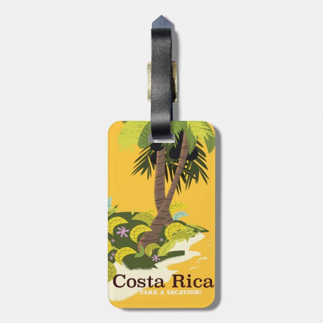 Costa Rica retro stil Travel Poster Bagagebricka (Baksidan Lodrät)