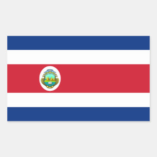 Costa Rica/Rican Flagga Rektangulärt Klistermärke
