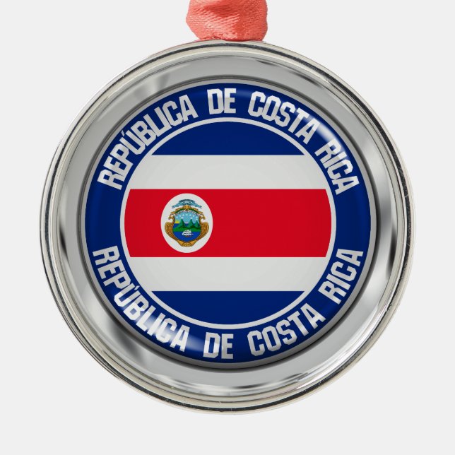Costa Rica Round Emblem Julgransprydnad Metall (Framsidan)