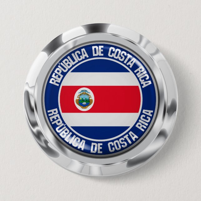 Costa Rica Round Emblem Knapp (Framsida)
