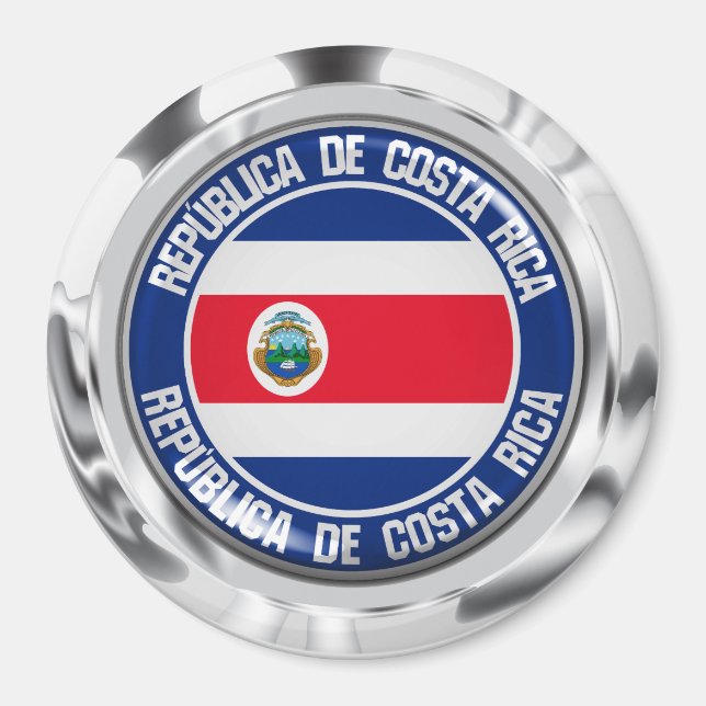Costa Rica Round Emblem Magnet (Framsidan)
