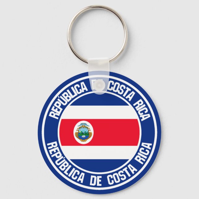 Costa Rica Round Emblem Nyckelring (Framsida)
