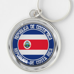 Costa Rica Round Emblem Rund Silverfärgad Nyckelring