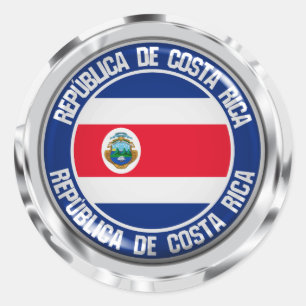 Costa Rica Round Emblem Runt Klistermärke