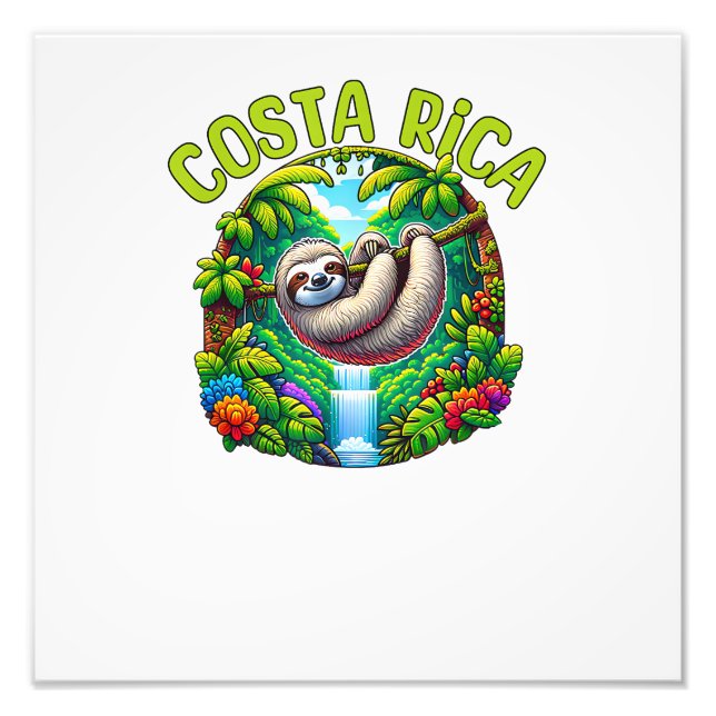 Costa Rica Seng - Tropisk regnskog Vattenfall T Fototryck (Framsidan)
