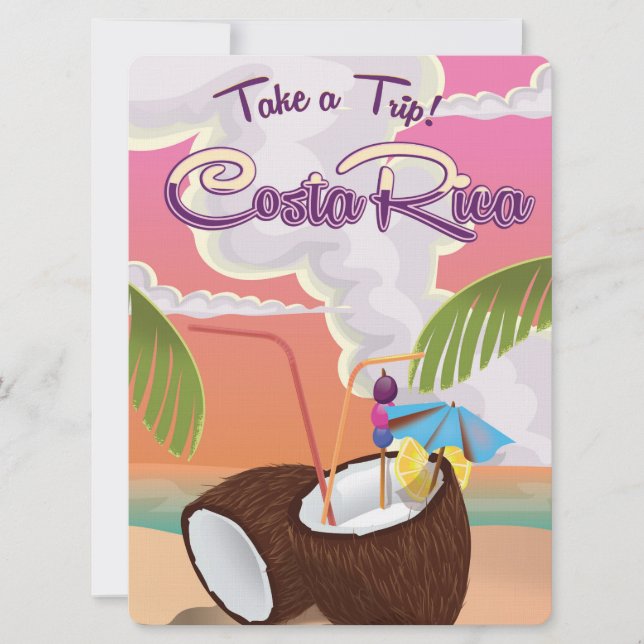 Costa Rica seriefigur reseinlägg. Inbjudningar (Framsida)