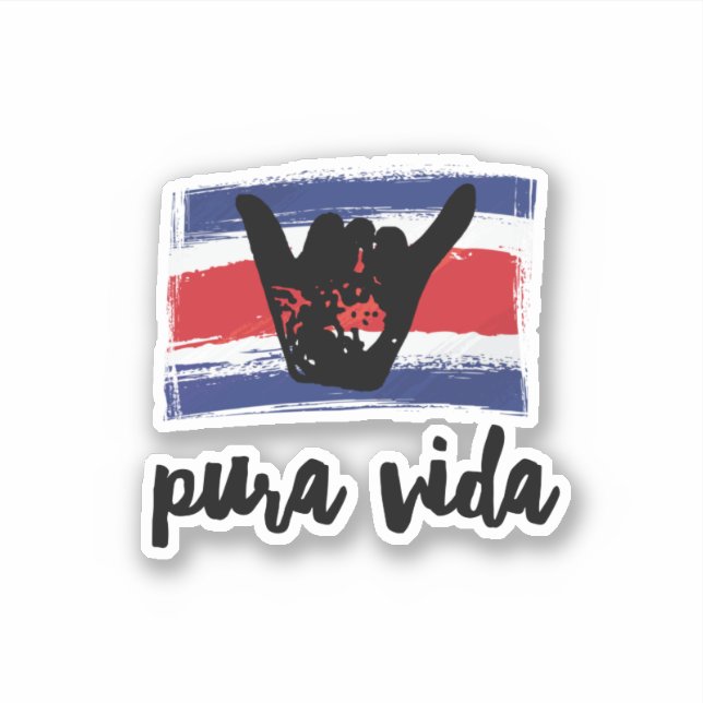 Costa Rica Shaka Karta Souvenir Klistermärken (Framsida)