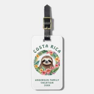 Costa Rica Sloth Bagagebricka