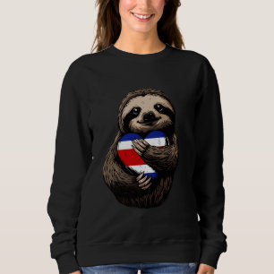 Costa Rica Sloth Costa Rican Flagga Heart Costa Ri T Shirt