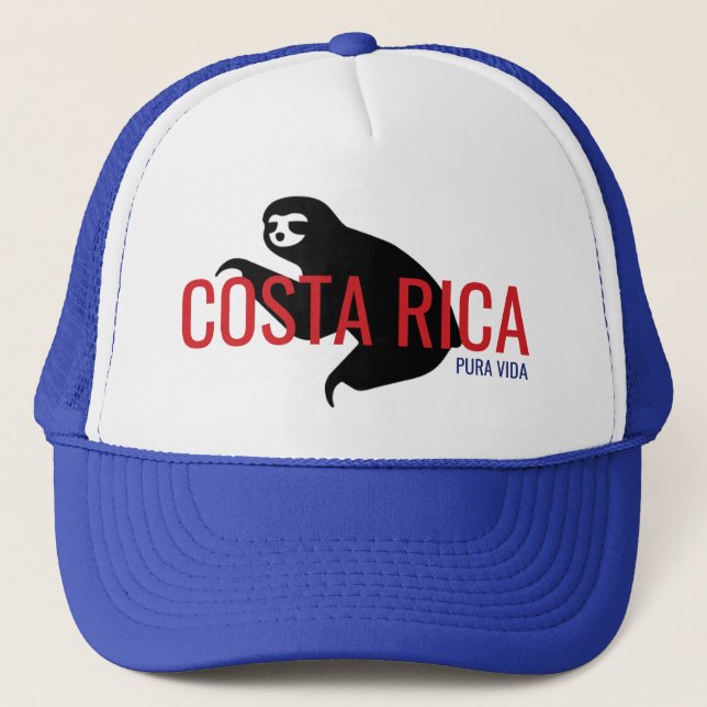 Costa Rica Sloth Souvenir Hat | Blå Keps (Framsida)
