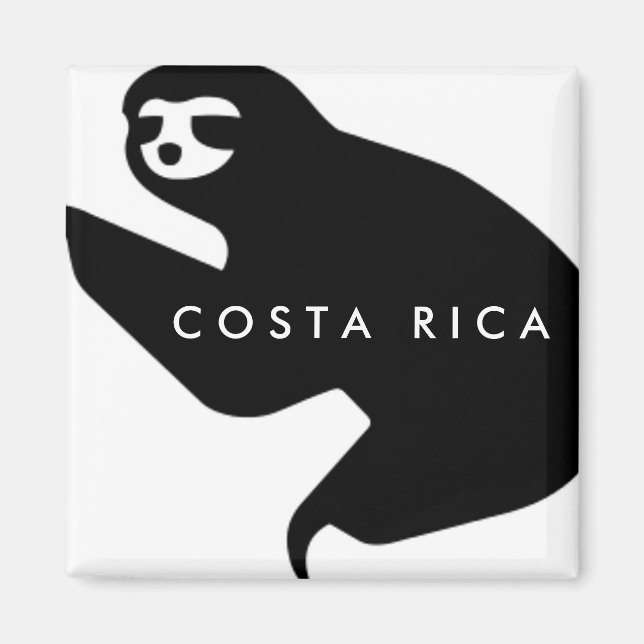Costa Rica Sloth Souvenir Magnet (Framsidan)