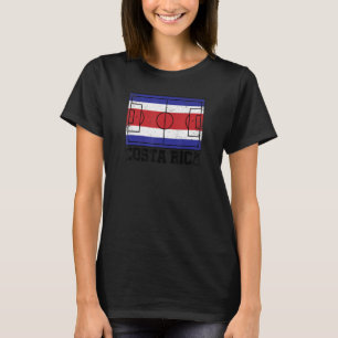 Costa Rica Soccer Fält Land Flagga Costa Rican P T Shirt