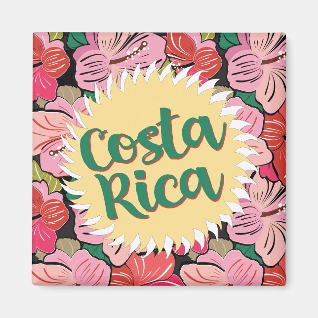 Costa Rica sol med hibiscus Magnet (Framsidan)