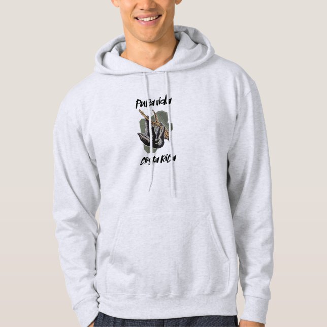 Costa Rica som hänger den SlothPura Vida souvenir Sweatshirt Med Luva (Framsida)