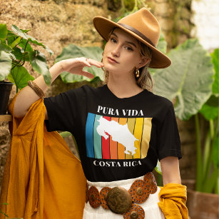 Costa Rica Souvenir Colorful Karta T Shirt