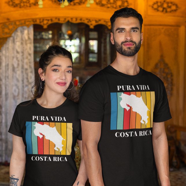 Costa Rica Souvenir Colorful Karta T Shirt (Costa Rica Souvenir Colorful Map T-Shirt)