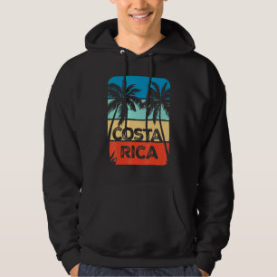 Costa Rica Souvenir Travel Vacation Resa Retro Sol Hoodie