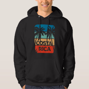 Costa Rica Souvenir Travel Vacation Resa Retro Sol Hoodie