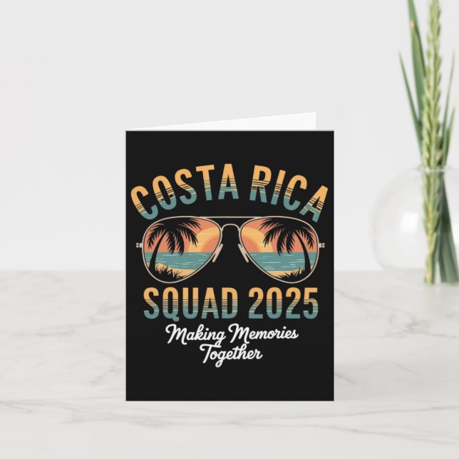Costa Rica Squad 2025 Vacation Tropical Pura Vida Kort (Framsida)