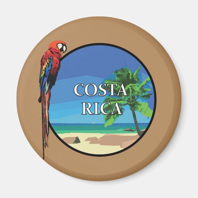 Costa Rica - standard, 24-tums runda magnet (Framsidan)
