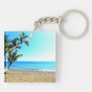 Costa Rica, strand med handflatan träd