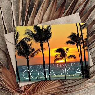 Costa Rica Strandbröllop Save the Date Meddelande Vykort