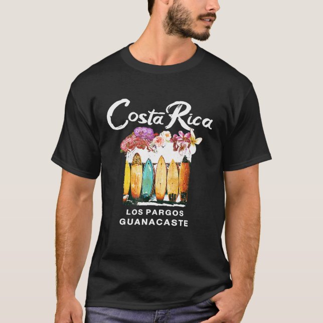 Costa Rica Surfa Vintage Surfing T Shirt (Framsida)