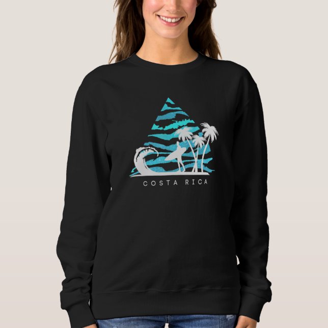 Costa Rica Surfers Wave T Shirt (Framsida)
