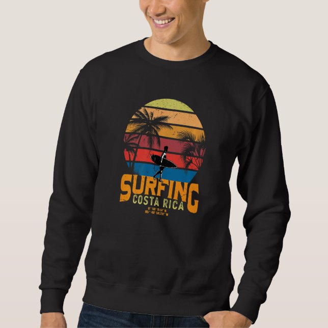 Costa Rica Surfing Premium 1 Lång Ärmad Tröja (Framsida)